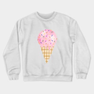 Pink Ice Cream Cone Crewneck Sweatshirt